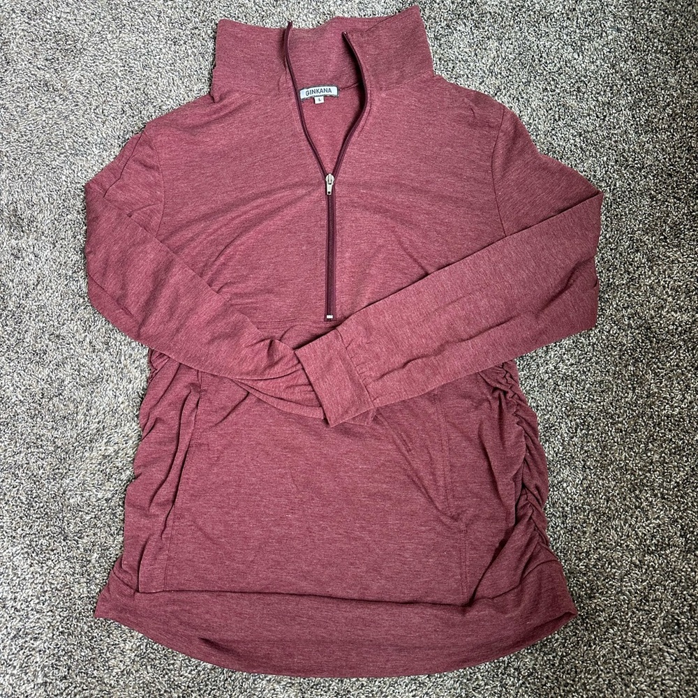 MATERNITY half-zip sweater